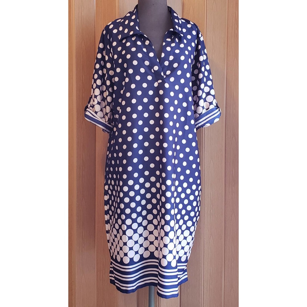 Peach Couture size XL blue with plush polka dotted dress